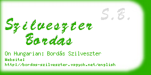 szilveszter bordas business card