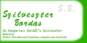 szilveszter bordas business card